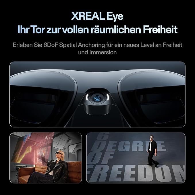 XREAL One Pro AR-Brille – 57° Sichtfeld, bis zu 120 Hz, natives 3DoF-Tracking & Sound by Bose