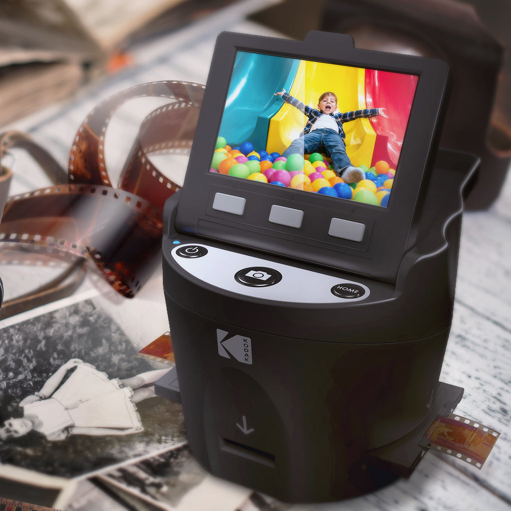 KODAK Film- & Diascanner – Alte Erinnerungen digital bewahren | Neigbares 3,5-Zoll-LCD